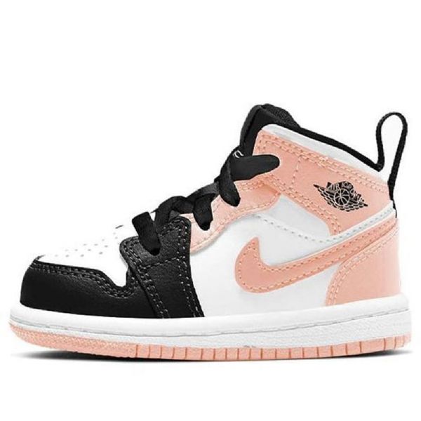 Nike Air Jordan 1 Mid Tops Td Retro Basketbalové Boty Pro Děti Černá Coral