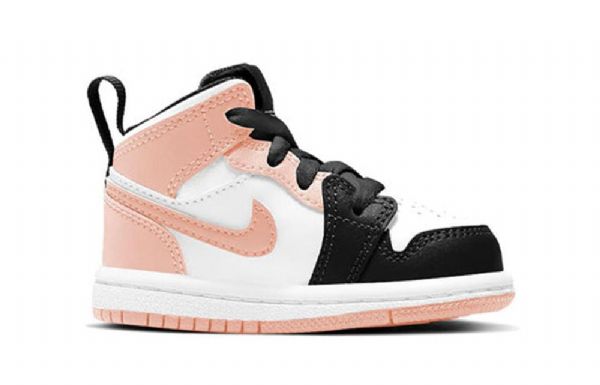 Nike Air Jordan 1 Mid Tops Td Retro Basketbalové Boty Pro Děti Černá Coral