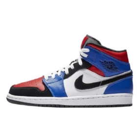 Nike Air Jordan 1 Mid Tops Top 3 Boty Pro Muže Modrá Červená Vícebarevná