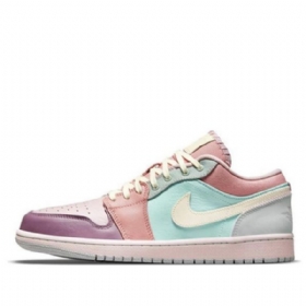 Nike Air Jordan 1 Nízké Topy Se Retro Basketbalové Boty Pro Muže Růžový Nachový Zelená