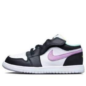 Nike Air Jordan 1 Nízké Topy Všechny Boty Pro Děti Bílá Černá Fialová