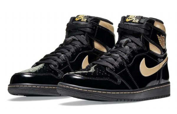 Nike Air Jordan 1 Retro High Tops Og Basketbalové Boty Pro Muže Černá Zlatý