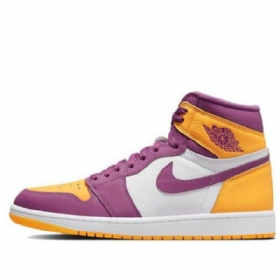 Nike Air Jordan 1 Retro High Tops Og Brotherhood Basketbalové Boty Pro Muže Fialová Bílá Žlutá
