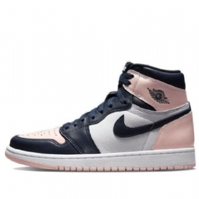 Nike Air Jordan 1 Retro High Tops Og Se Basketbalové Boty Pro Ženy Tmavě Modrá Růžový Bílý