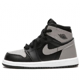 Nike Air Jordan 1 Retro High Tops Og Td Basketbalové Boty Pro Děti Černá Šedá