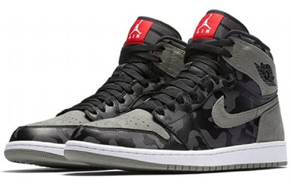 Nike Air Jordan 1 Retro High Tops Prémiové Basketbalové Boty Pro Muže Černá Šedá Camouflage