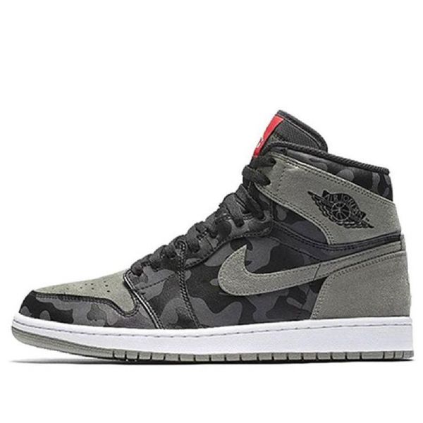 Nike Air Jordan 1 Retro High Tops Prémiové Basketbalové Boty Pro Muže Černá Šedá Camouflage