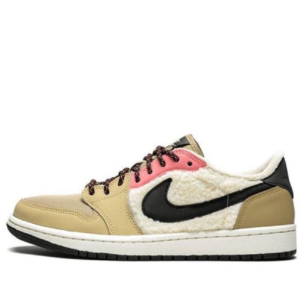 Nike Air Jordan 1 Retro Low Tops Fleece Basketbalové Boty Pro Ženy Béžová
