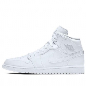 Nike Air Jordan 1 Retro Mid Tops Basketbalové Boty Pro Muže Bílé