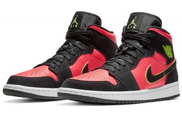Nike Air Jordan 1 Retro Mid Tops Basketbalové Boty Pro Ženy Černo-červené