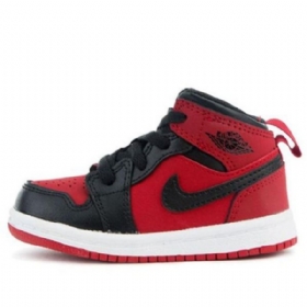Nike Air Jordan 1 Retro Mid Tops Td Boty Pro Děti Červené