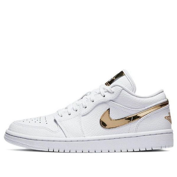 Nike Air Jordan 1 Retro Nízké Topy Basketbalové Boty Pro Ženy Bílé Zlato