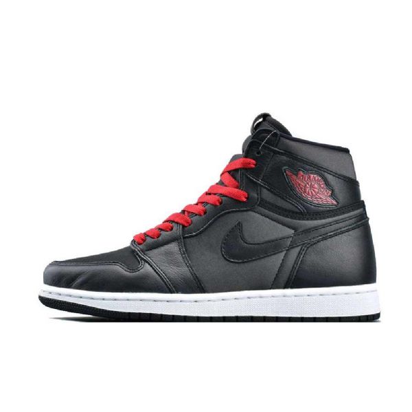 Nike Air Jordan 1 Saténové Boty Pro Muže Černo Červená