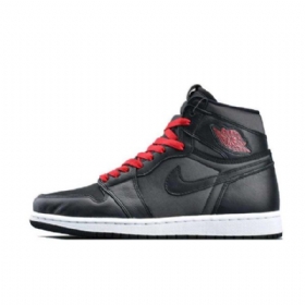 Nike Air Jordan 1 Saténové Boty Pro Muže Černo Červená