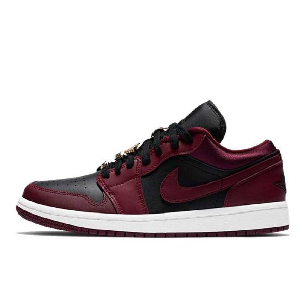 Nízké Pánské Kaštanové Boty Nike Air Jordan 1 Vínově Černé
