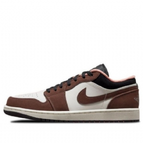Nízké Retro Basketbalové Boty Nike Air Jordan 1 Pro Muže Hnědobílé