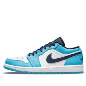 Nízké Retro Basketbalové Boty Nike Air Jordan 1 Pro Muže Modrobílé