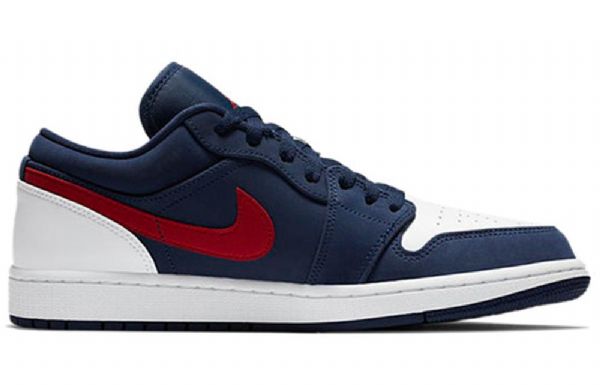 Nízké Retro Basketbalové Boty Nike Air Jordan 1 Pro Muže Tmavě Modrá Bílý Červený