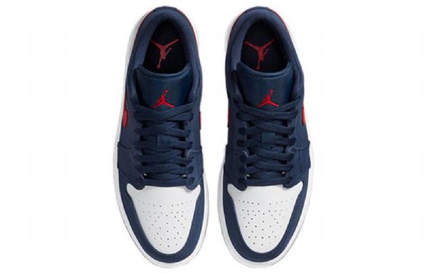 Nízké Retro Basketbalové Boty Nike Air Jordan 1 Pro Muže Tmavě Modrá Bílý Červený