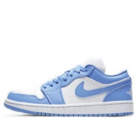 Nízké Retro Basketbalové Boty Nike Air Jordan 1 Pro Ženy Modrobílé