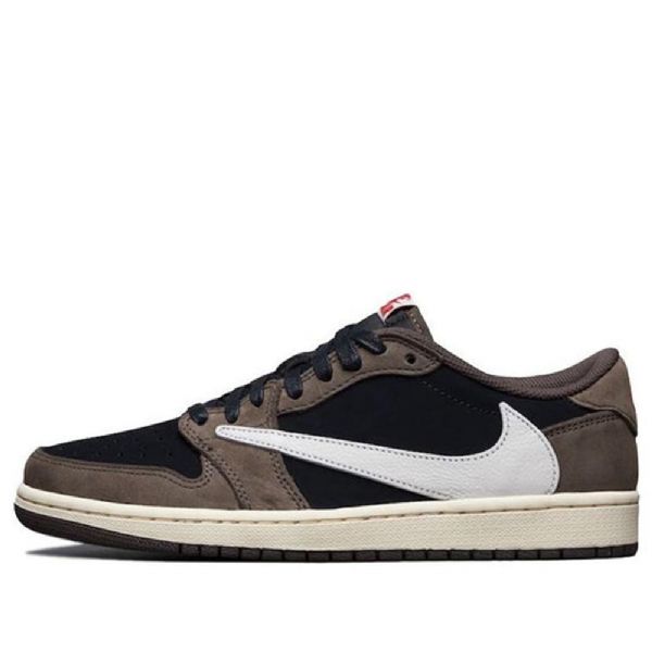 Nízké Retro Basketbalové Boty Nike Travis Scott Air Jordan 1 Pro Muže Hnědobílé