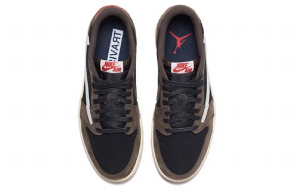 Nízké Retro Basketbalové Boty Nike Travis Scott Air Jordan 1 Pro Muže Hnědobílé