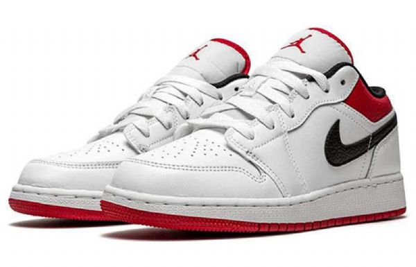 Pánské Basketbalové Boty Nike Air Jordan 1 Low Tops Gs Bílá Červená