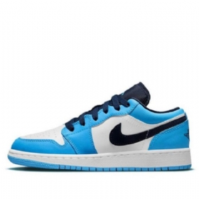 Pánské Basketbalové Boty Nike Air Jordan 1 Low Tops Gs Modrobílé