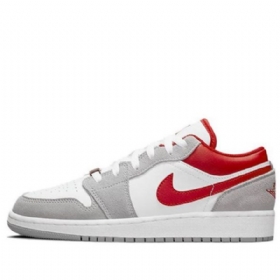 Pánské Basketbalové Boty Nike Air Jordan 1 Low Tops Se Gs Světle Šedočervené