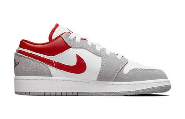 Pánské Basketbalové Boty Nike Air Jordan 1 Low Tops Se Gs Světle Šedočervené