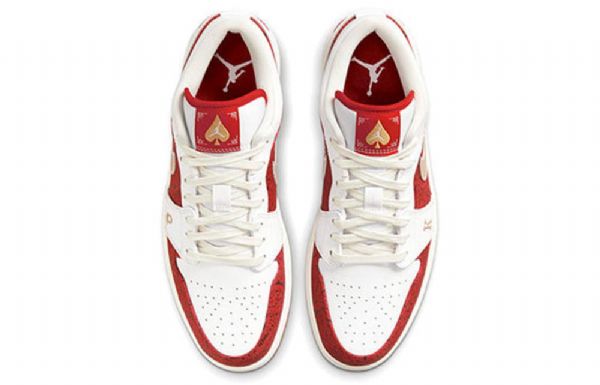 Pánské Basketbalové Boty Nike Air Jordan 1 Low Tops Se Retro Červený Bílý