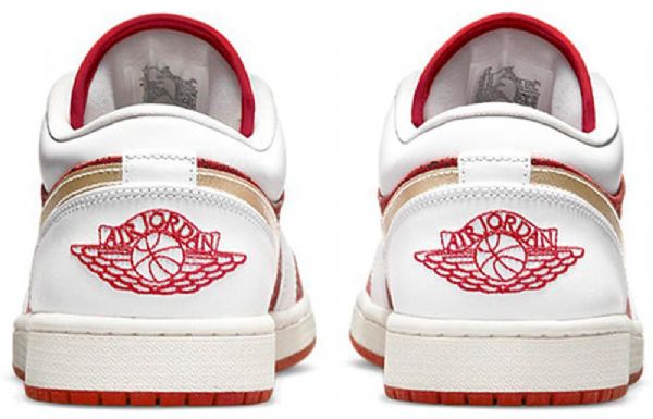 Pánské Basketbalové Boty Nike Air Jordan 1 Low Tops Se Retro Červený Bílý