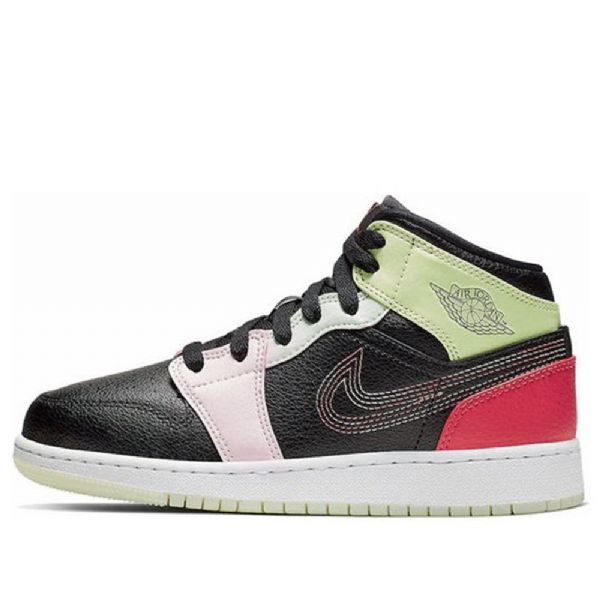 Pánské Basketbalové Boty Nike Air Jordan 1 Mid Tops Černá Zelená Červený