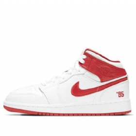 Pánské Basketbalové Boty Nike Air Jordan 1 Mid Tops Gs Bílá Červená