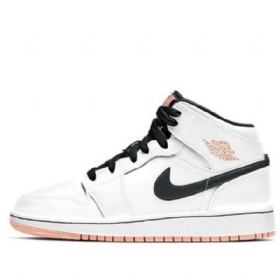 Pánské Basketbalové Boty Nike Air Jordan 1 Mid Tops Gs Bílá Oranžová