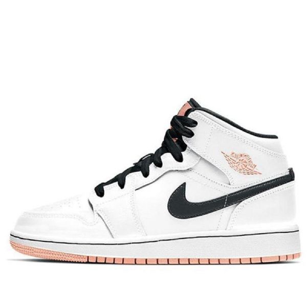 Pánské Basketbalové Boty Nike Air Jordan 1 Mid Tops Gs Bílá Oranžová