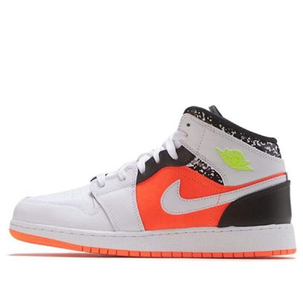 Pánské Basketbalové Boty Nike Air Jordan 1 Mid Tops Gs Bílé