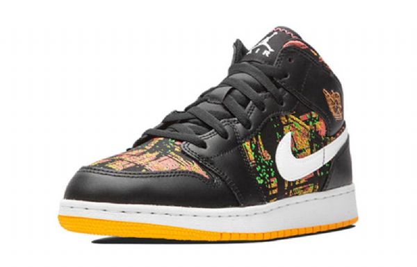 Pánské Basketbalové Boty Nike Air Jordan 1 Mid Tops Gs Černá Oranžový