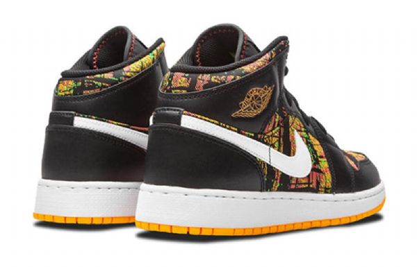 Pánské Basketbalové Boty Nike Air Jordan 1 Mid Tops Gs Černá Oranžový