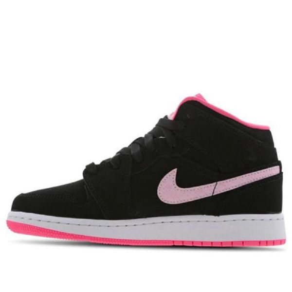 Pánské Basketbalové Boty Nike Air Jordan 1 Mid Tops Gs Černá Růžový