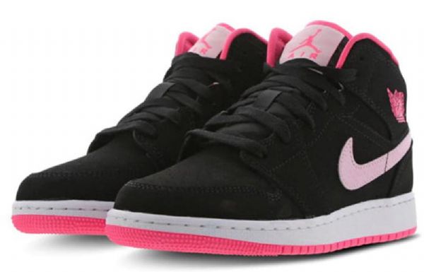 Pánské Basketbalové Boty Nike Air Jordan 1 Mid Tops Gs Černá Růžový