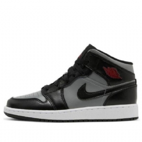 Pánské Basketbalové Boty Nike Air Jordan 1 Mid Tops Gs Černá Šedá