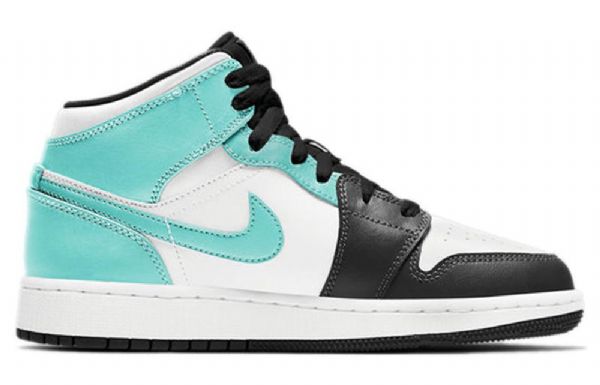 Pánské Basketbalové Boty Nike Air Jordan 1 Mid Tops Gs Černá Tyrkysová