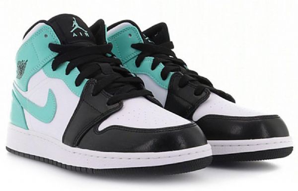Pánské Basketbalové Boty Nike Air Jordan 1 Mid Tops Gs Černá Tyrkysová