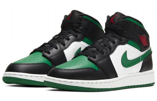 Pánské Basketbalové Boty Nike Air Jordan 1 Mid Tops Gs Černá Zelená