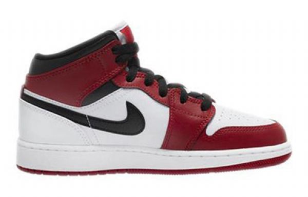 Pánské Basketbalové Boty Nike Air Jordan 1 Mid Tops Gs Červený Bílý