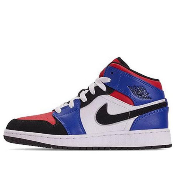 Pánské Basketbalové Boty Nike Air Jordan 1 Mid Tops Gs Modrá Červená Bílá