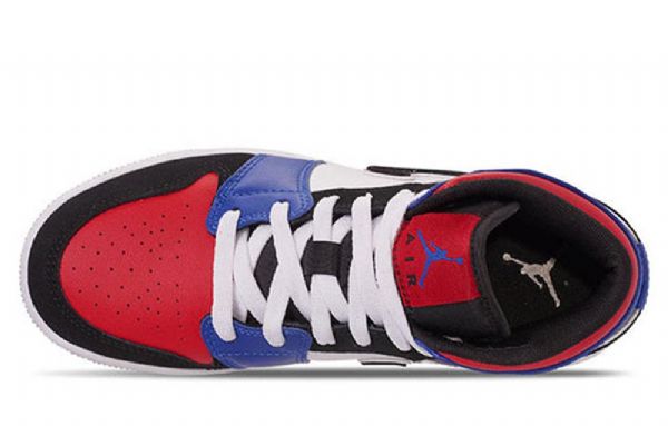 Pánské Basketbalové Boty Nike Air Jordan 1 Mid Tops Gs Modrá Červená Bílá