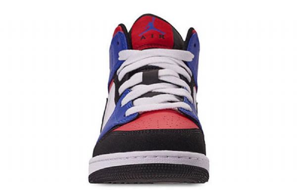 Pánské Basketbalové Boty Nike Air Jordan 1 Mid Tops Gs Modrá Červená Bílá