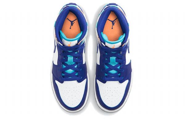 Pánské Basketbalové Boty Nike Air Jordan 1 Mid Tops Gs Modrobílé